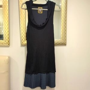 Free People Cowl Neck Drop Waist Pleated Dress - Size M